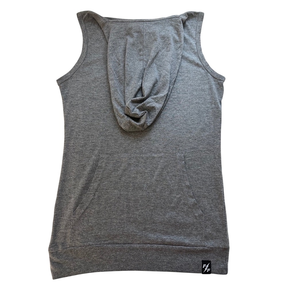 Affliction Fast & Furious Sleeveless Gym Hoodie Tank Womens XS Gray Streetwear - Picture 4 of 7